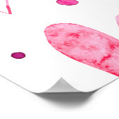 Nahtlose Muster von rosa Wasserfarbenherzen und Sc Poster (Ecke)