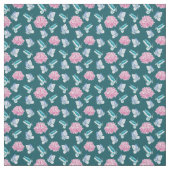 Nahtlose Muster von Schmetterlingen und rosa Blume Stoff (Muster)