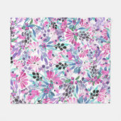 Nahtlose Muster von violetten Blumen und Beeren,bl Fleecedecke (Vorderseite (Horizontal))