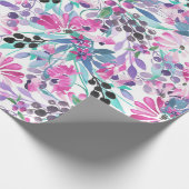 Nahtlose Muster von violetten Blumen und Beeren,bl Geschenkpapier (Ecke)