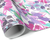 Nahtlose Muster von violetten Blumen und Beeren,bl Geschenkpapier (Rolleneckpunkt)