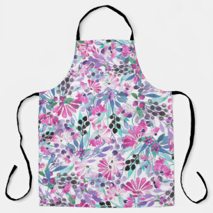 Nahtlose Muster von violetten Blumen und Beeren,bl Schürze