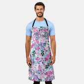 Nahtlose Muster von violetten Blumen und Beeren,bl Schürze (Getragen)