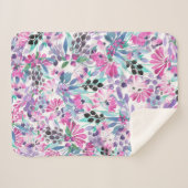 Nahtlose Muster von violetten Blumen und Beeren,bl Sherpadecke (Vorderseite (Horizontal))