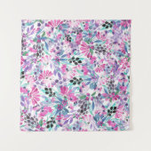 Nahtlose Muster von violetten Blumen und Beeren,bl Wandteppich (Vorderseite (Horizontal))