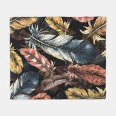 Nahtlose Muster von Vogelfedern. Fleecedecke (Vorderseite (Horizontal))
