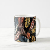 Nahtlose Muster von Vogelfedern. Kaffeetasse (VorderseiteRechts)