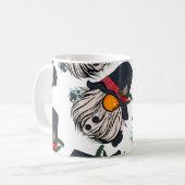 Nahtlose Musterdarstellung eines Gnoms mit einem b Kaffeetasse (Vorderseite Links)