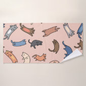 Nahtlose Musterdoodle-Katzen, Abbildung Badehandtuch (Badehandtuch)