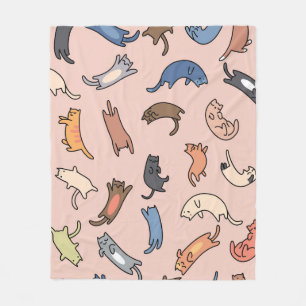 Nahtlose Musterdoodle-Katzen, Abbildung Fleecedecke