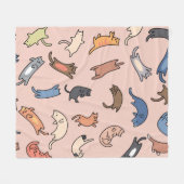 Nahtlose Musterdoodle-Katzen, Abbildung Fleecedecke (Vorderseite (Horizontal))