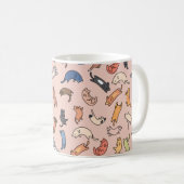 Nahtlose Musterdoodle-Katzen, Abbildung Kaffeetasse (VorderseiteRechts)