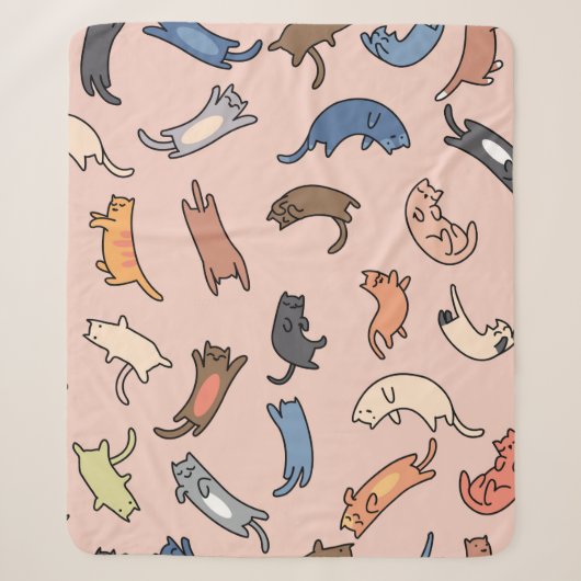 Nahtlose Musterdoodle-Katzen, Abbildung Sherpadecke (Vorderseite)
