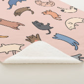 Nahtlose Musterdoodle-Katzen, Abbildung Sherpadecke (3/4)