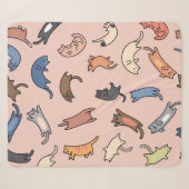 Nahtlose Musterdoodle-Katzen, Abbildung Sherpadecke (Vorderseite (Horizontal))