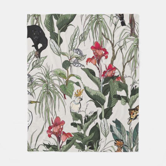 Nahtlose Musterhandzeichnung botanische Illustrati Fleecedecke (Vorderseite)