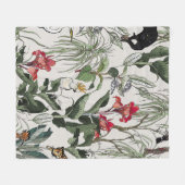 Nahtlose Musterhandzeichnung botanische Illustrati Fleecedecke (Vorderseite (Horizontal))