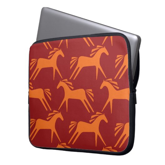 Nahtlose Musterpferde Laptopschutzhülle (Vorderseite Links)