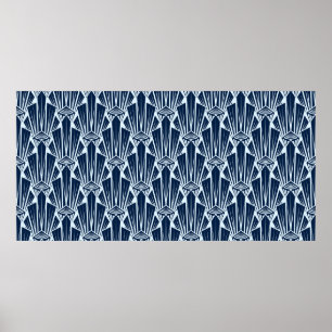 Nahtlose Musterschmuck mit stilisierten geometrisc Poster