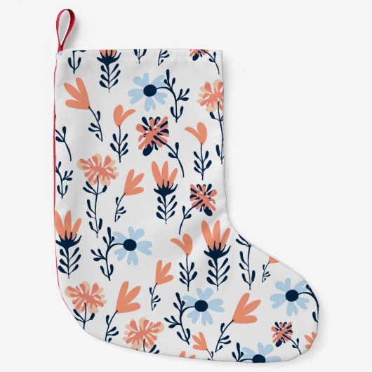 Nahtlose natürliche Blumenmuster, abstrakte Blume Kleiner Weihnachtsstrumpf (Vorderseite)