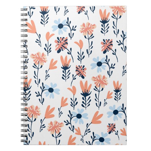 Nahtlose natürliche Blumenmuster, abstrakte Blume  Notizblock (Vorderseite)