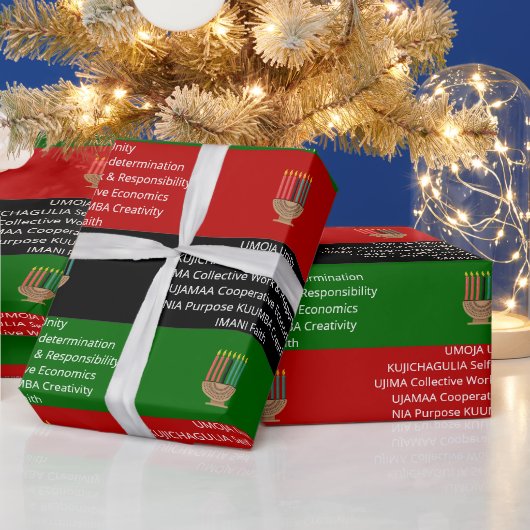 Nahtlose NGUZO SABA 7 Grundsätze KWANZAA Geschenkpapier (Feiertage)