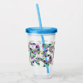 Nahtlose niedliche Cartoon-Schmetterlingsmuster Acryltrinkbecher (Links)