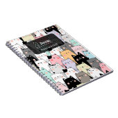 Nahtlose Niedliche Katze-Illustration Notizblock (Rechte Seite)