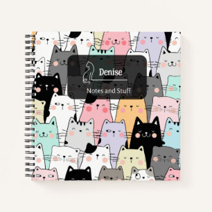 Nahtlose Niedliche Katze-Illustration Notizblock