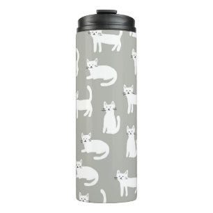Nahtlose niedliche Katzen Muster, spielerisches De Thermosbecher