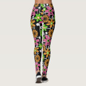 Nahtlose niedliche Kinder Blumendesign Spaß Cartoo Leggings (Rückseite)