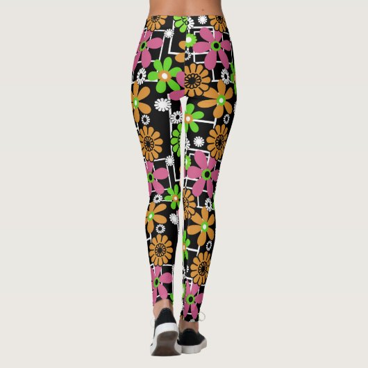 Nahtlose niedliche Kinder Blumendesign Spaß Cartoo Leggings (Rückseite)
