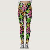 Nahtlose niedliche Kinder Blumendesign Spaß Cartoo Leggings (Vorderseite)