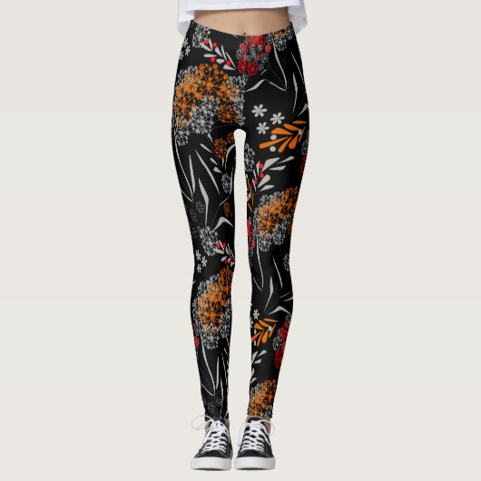 Nahtlose niedliche kleine Blume Blumenmuster schwa Leggings (Vorderseite)