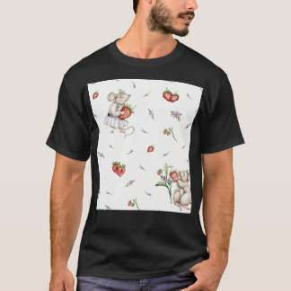Nahtlose Niedliche Mäuse mit Strawberri T-Shirt
