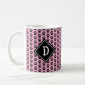 Nahtlose Niedliche Paw Prints Monogramm Kaffeetasse (Links)
