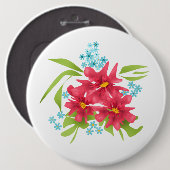 Nahtlose niedliche rote Blume Blumenmuster Cartoon Button (Vorne & Hinten)
