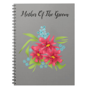 Nahtlose niedliche rote Blume Blumenmuster Cartoon Notizblock