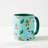 Nahtlose Niedliche Weihnachtsmuster-Tasse Tasse (VorderseiteRechts)