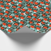 Nahtlose Orange Fruchtgarten Print Geschenkpapier (Ecke)