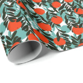 Nahtlose Orange Fruchtgarten Print Geschenkpapier (Rolleneckpunkt)
