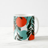 Nahtlose Orange Fruchtgarten Print Kaffeetasse (VorderseiteRechts)