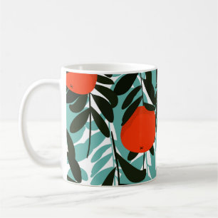 Nahtlose Orange Fruchtgarten Print Kaffeetasse