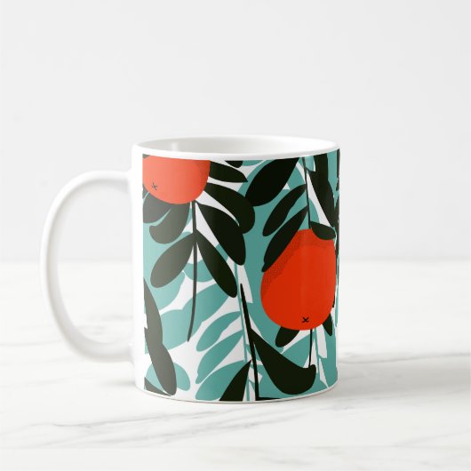 Nahtlose Orange Fruchtgarten Print Kaffeetasse (Links)
