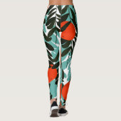 Nahtlose Orange Fruchtgarten Print Leggings (Rückseite)