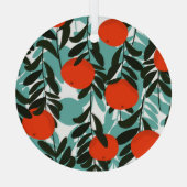 Nahtlose Orange Fruchtgarten Print Ornament Aus Glas (Rückseite)