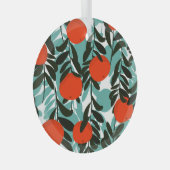 Nahtlose Orange Fruchtgarten Print Ornament Aus Glas (Vorderseite Rechts)