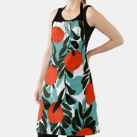 Nahtlose Orange Fruchtgarten Print Schürze (InSitu)