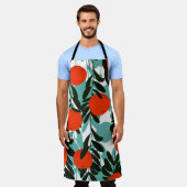 Nahtlose Orange Fruchtgarten Print Schürze (Getragen)