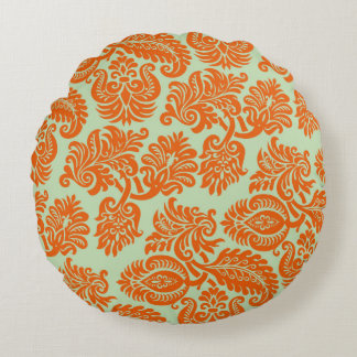 Nahtlose Orange-Hintergrundstruktur Rundes Kissen